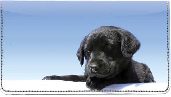 Black Lab Puppies Leather Cover