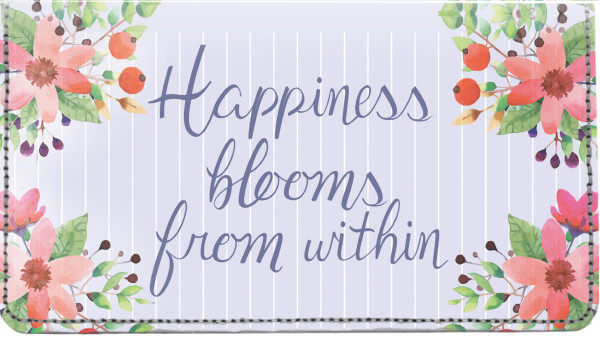 Happiness Blooms From Within Leather Cover