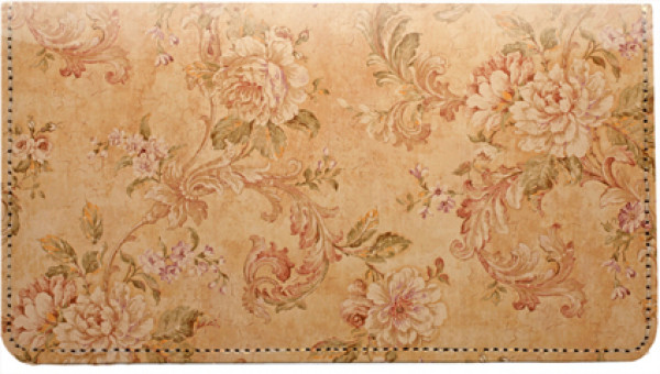 Vintage Baroque Leather Checkbook Cover