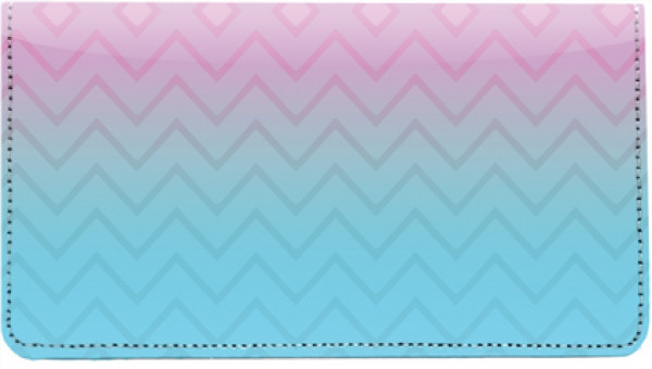 Sunset Chevron Leather Checkbook Cover