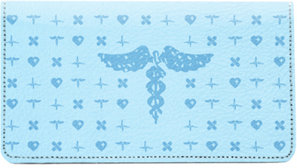 Nurse Pattern Leather Checkbook Cover
