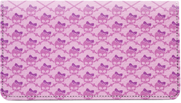 Repeating Bow Skull Leather Checkbook Cover