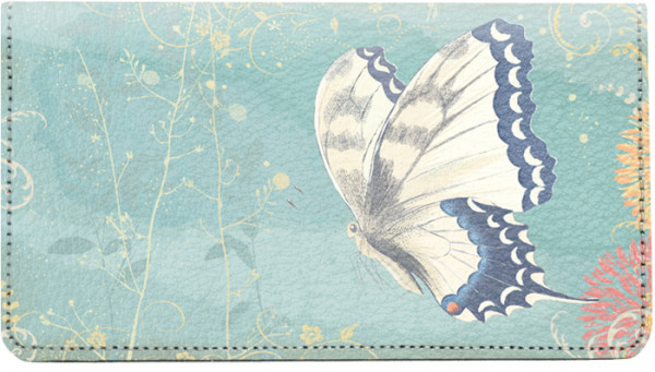 Beautiful Butterflies Leather Checkbook Cover