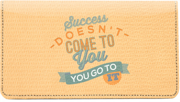 Motivational Phrases Leather Checkbook Cover