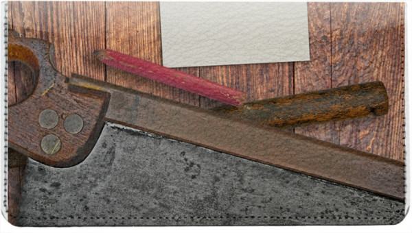 Wood Working Leather Checkbook Cover