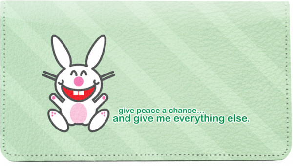 It's Happy Bunny Peace 2 Leather Cover