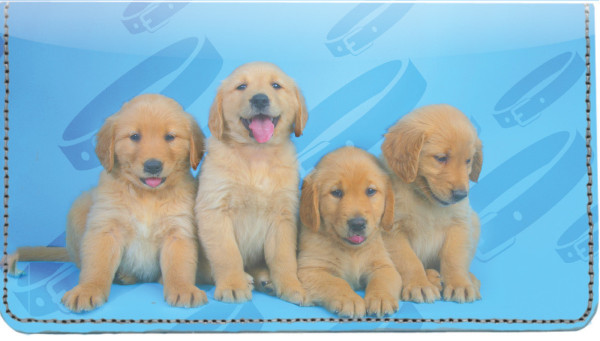 Golden Retriever Pups Keith Kimberlin Leather Cover