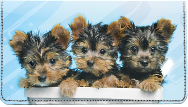 Yorkie Pups Keith Kimberlin Leather Cover