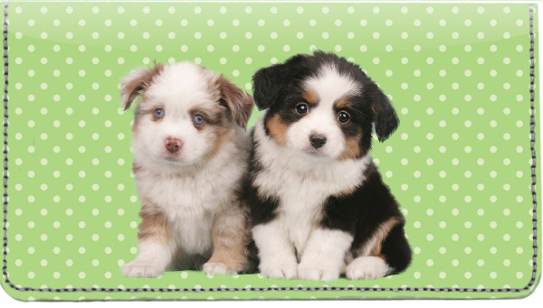 Australian Shepherd Pups Keith Kimberlin Leather Cover