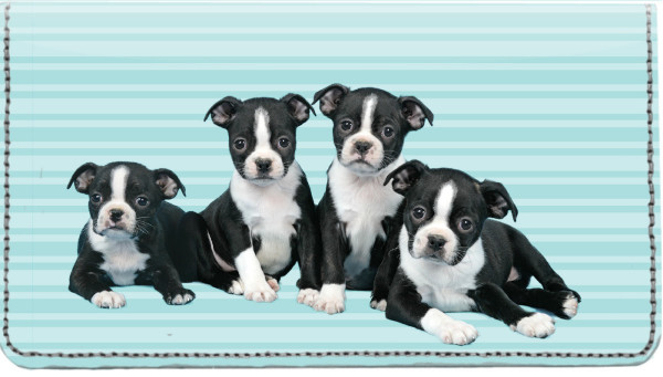 Boston Terrier Pups Keith Kimberlin Leather Cover