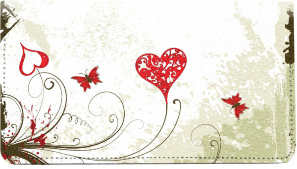 Grunge Hearts Leather Cover