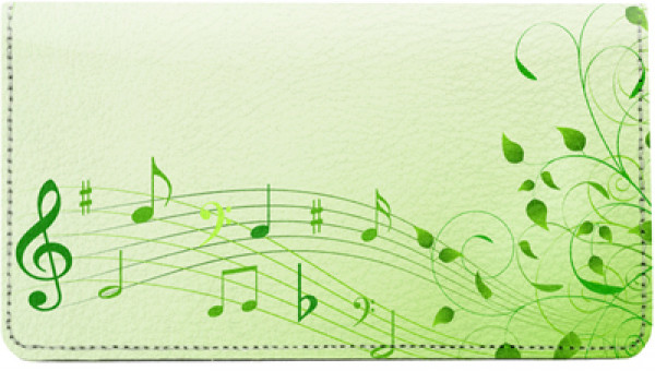 Floral Music Leather Checkbook Cover