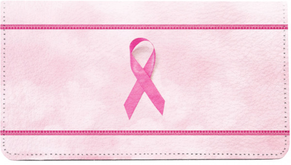 Pink Support Ribbon Leather Cover