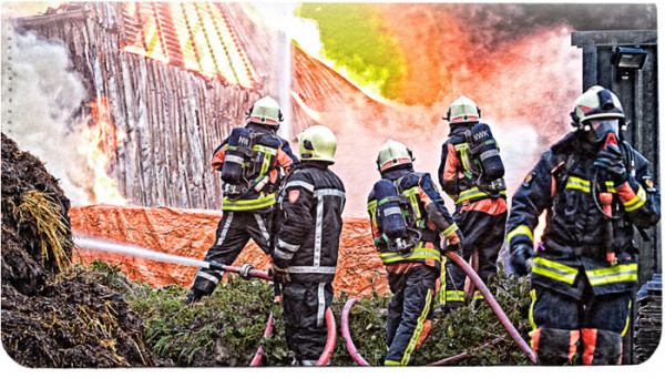 Firefighters in Action Leather Cover