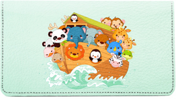 Noah's Ark Leather Checkbook Cover