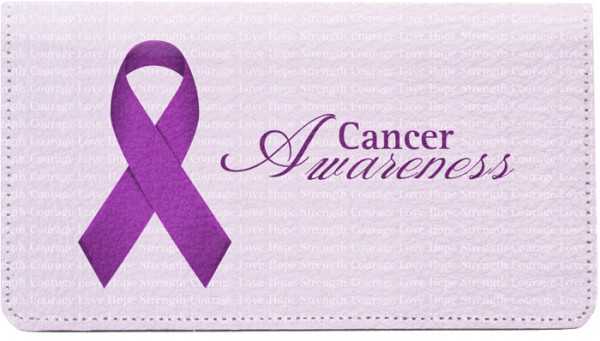 Cancer Awareness Ribbon Leather Cover