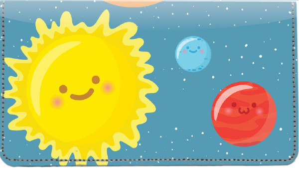 Happy Solar System Leather Cover