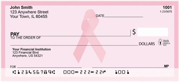 Pink Ribbon Personal Checks