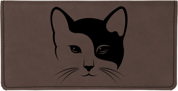 Yin Yang Kitty Engraved Leather Cover