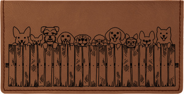 Peeking Pups Engraved Leather Cover