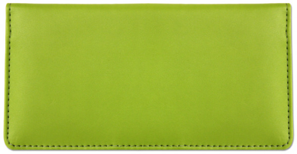 Lime Green Smooth Leather Checkbook Cover