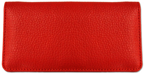 Red Textured Leather Checkbook Cover