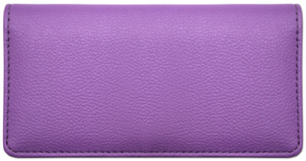 Violet Textured Leather Checkbook Cover