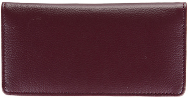 Burgundy Leather Side Tear Checkbook Cover