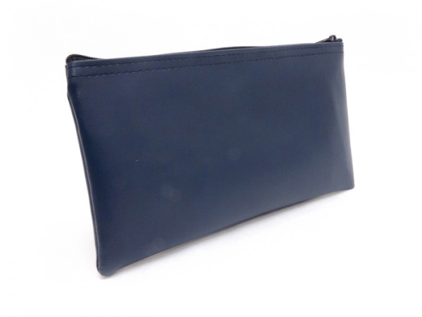 Navy Blue Zipper Bank Bag, 5.5\" X 10.5\"""