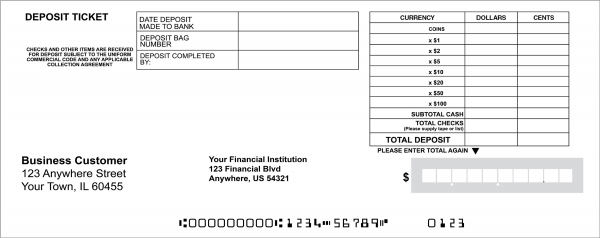 Quick Entry Loose Deposit Slips