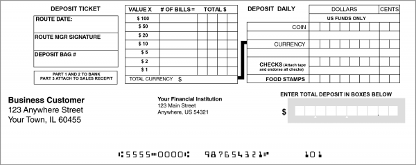 Classic Deposit Slips Style 6