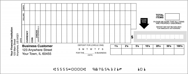 Standard Deposit Slip Style 8