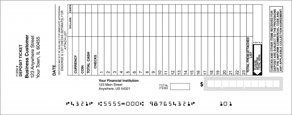 Loose Business Deposit Slips, Safeguard