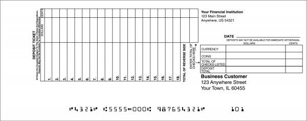 Standard Deposit Slips Style 17