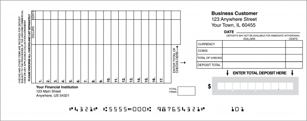 Standard Deposit Slips Style 19