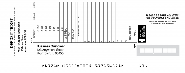 Standard Deposit Slip Style 24