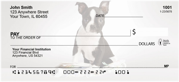 Boston Terrier Puppies Personal Checks
