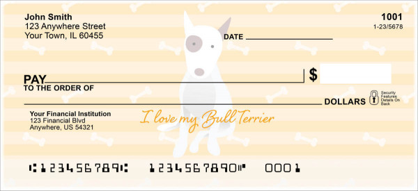 My Bull Terrier Loves Me Personal Checks