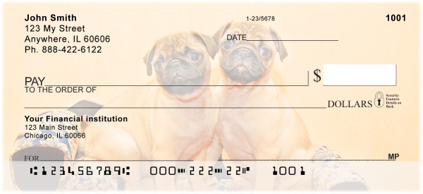 Pug Portraits Personal Checks
