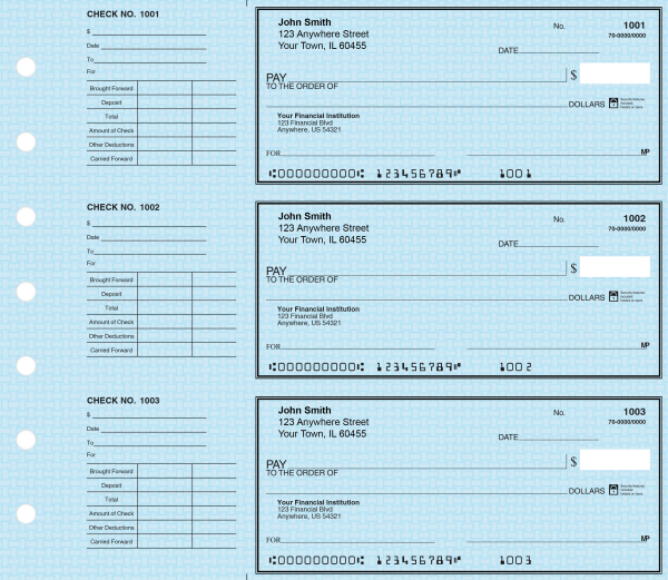 Blue Safety Deskset Personal Checks