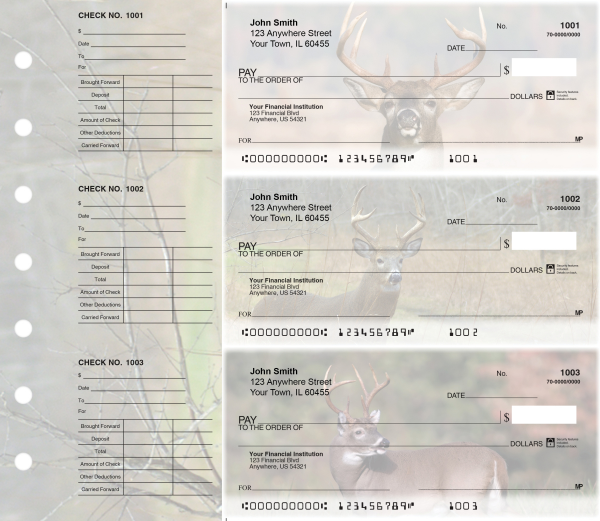 Big Horned Buck Designer Deskset Checks