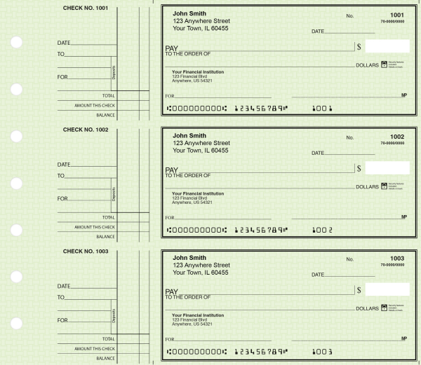 Green Safety Deskset Personal Checks Style 2