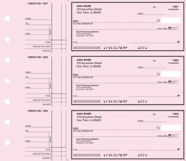 Pink Safety Deskset Personal Checks Style 2