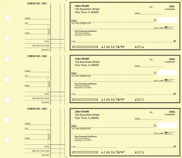 Yellow Safety Deskset Personal Checks Style 2