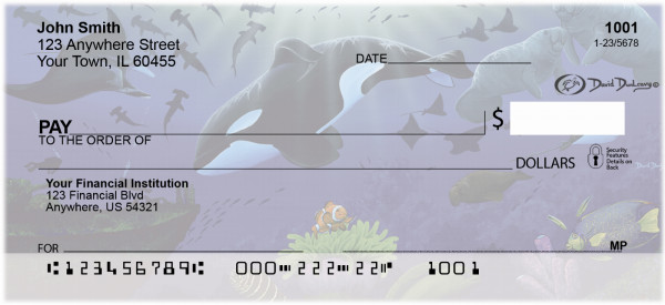Whales and Lighthouse Personal Checks By David Dunleavy