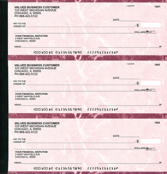 Burgundy Marble Executive Deskbook Checks
