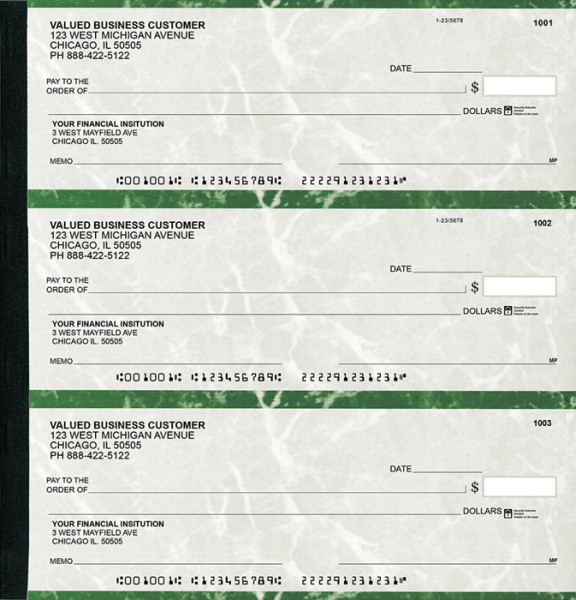 Green Marble Executive Deskbook Checks