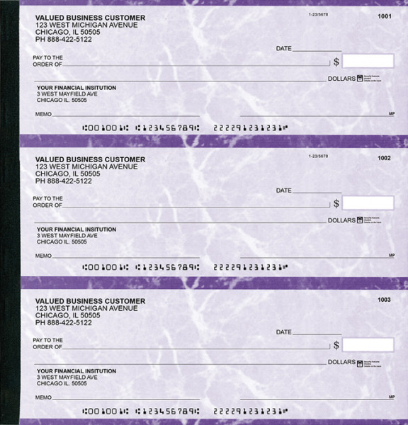 Violet Marble Executive Deskbook Checks