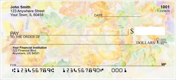 Painted Flowers Personal Checks
