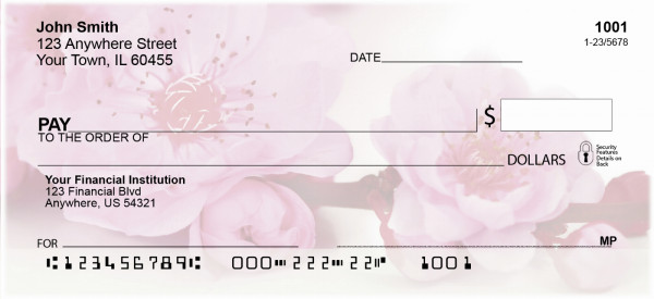 Blossoms In Pink and Blue Personal Checks
